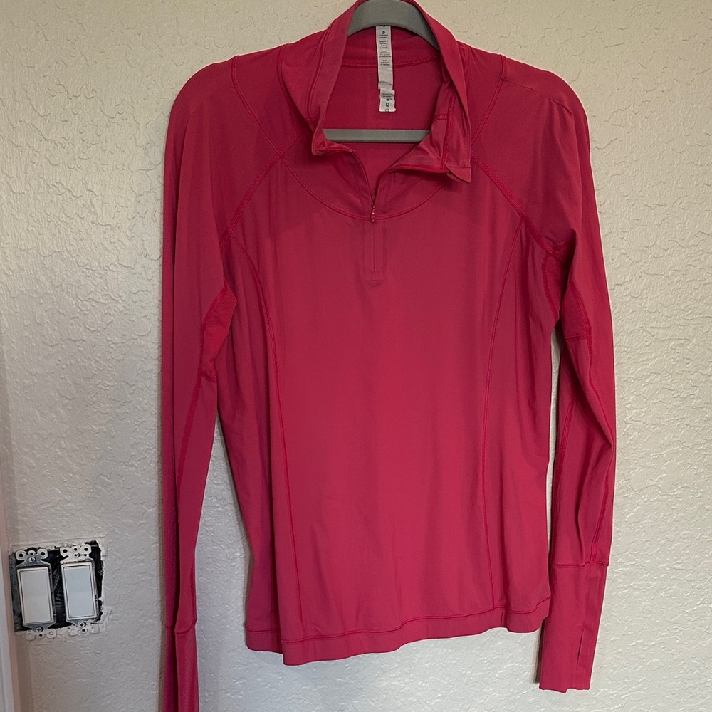 Lululemon Athletica Vibrant Pink Long Sleeve Top size 12